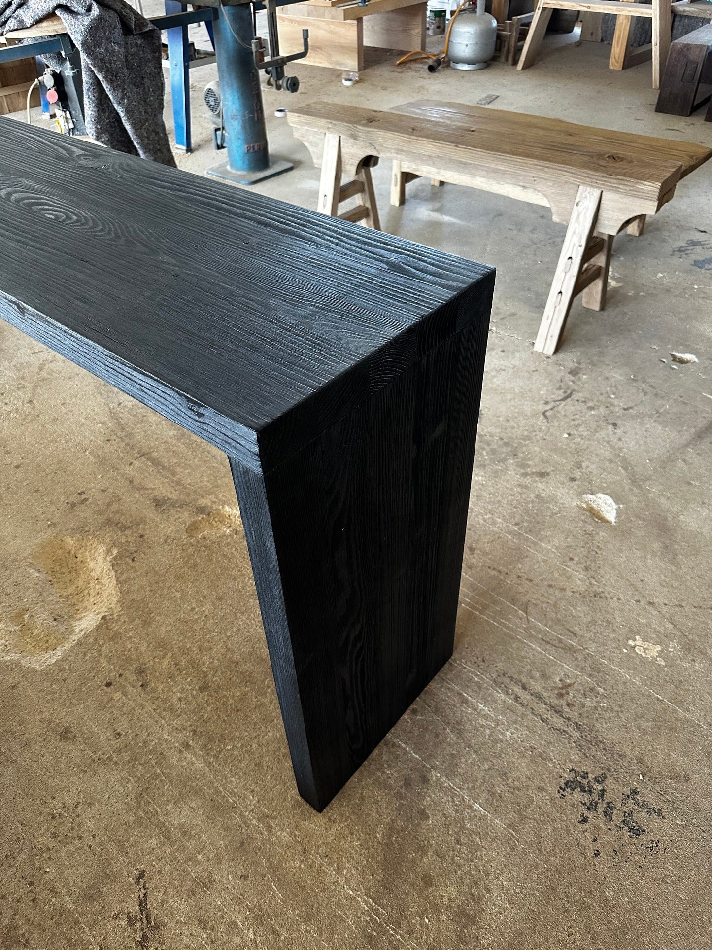 Narrow Entryway Live Edge Black Console Table • Farmhouse Reclaimed Wood Furniture