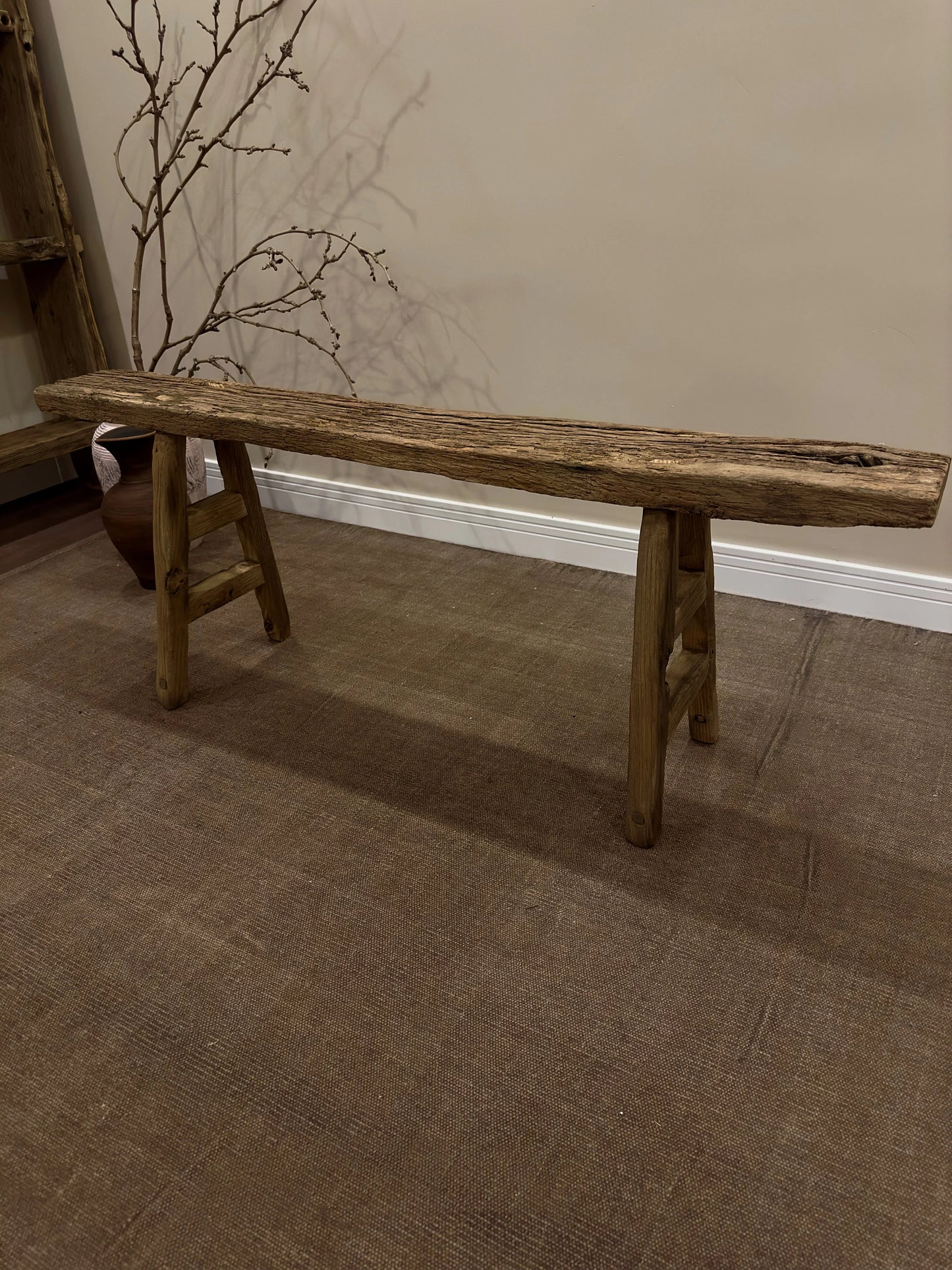 Reclaimed Wood Skinny Bench • Handmade Rustic Furniture • Wooden Stool