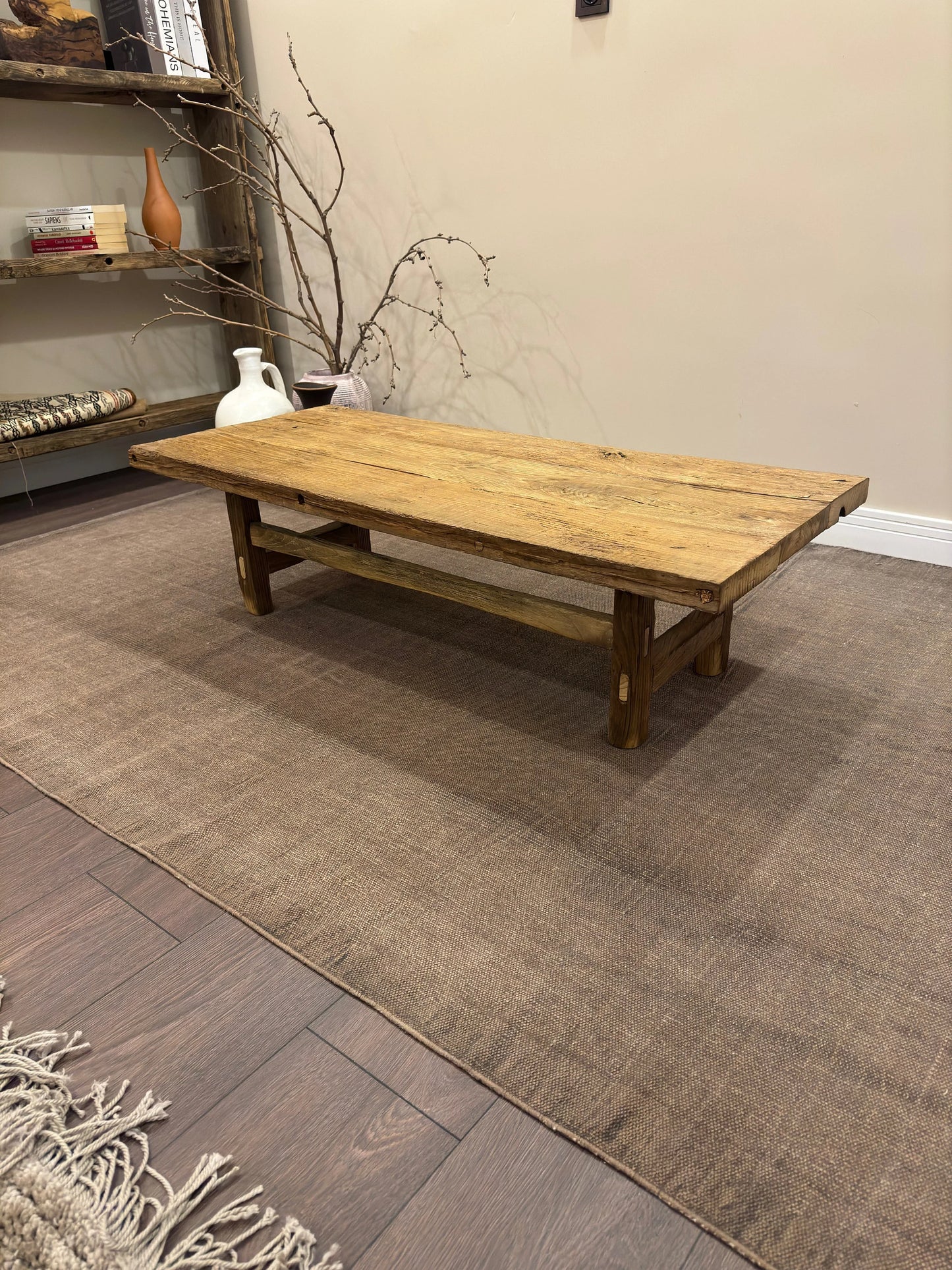 Rustic Low Coffee Table • Reclaimed Handmade Living Room End Table