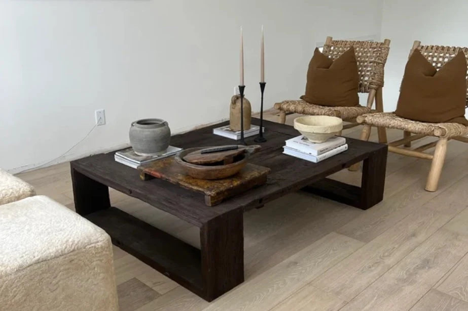 Rustic Old Wood Coffee Table • Living Room Handmade Farmhouse Coffee Table Furniture • Reclaimed Wood Live Edge Coffee Table