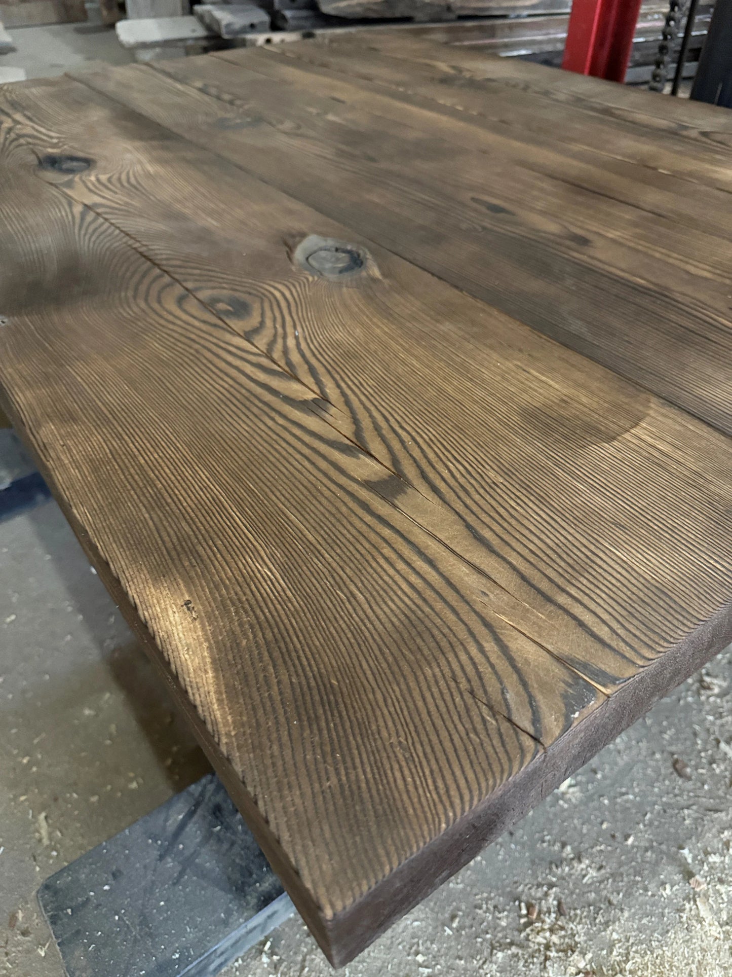 Reclaimed Wood Rustic Modern Coffee Table • Smooth Brown Living Room Furniture