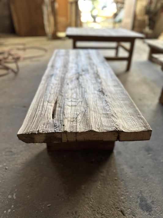 Rustic Low Oak Wood Coffee Table • Living Room Handmade Furniture