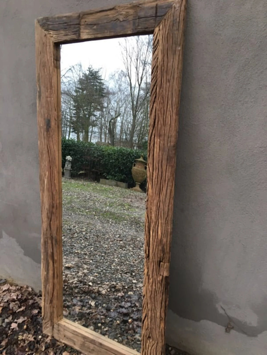 Reclaimed Wood Floor Mirror – Rustic Wood Large Mirror