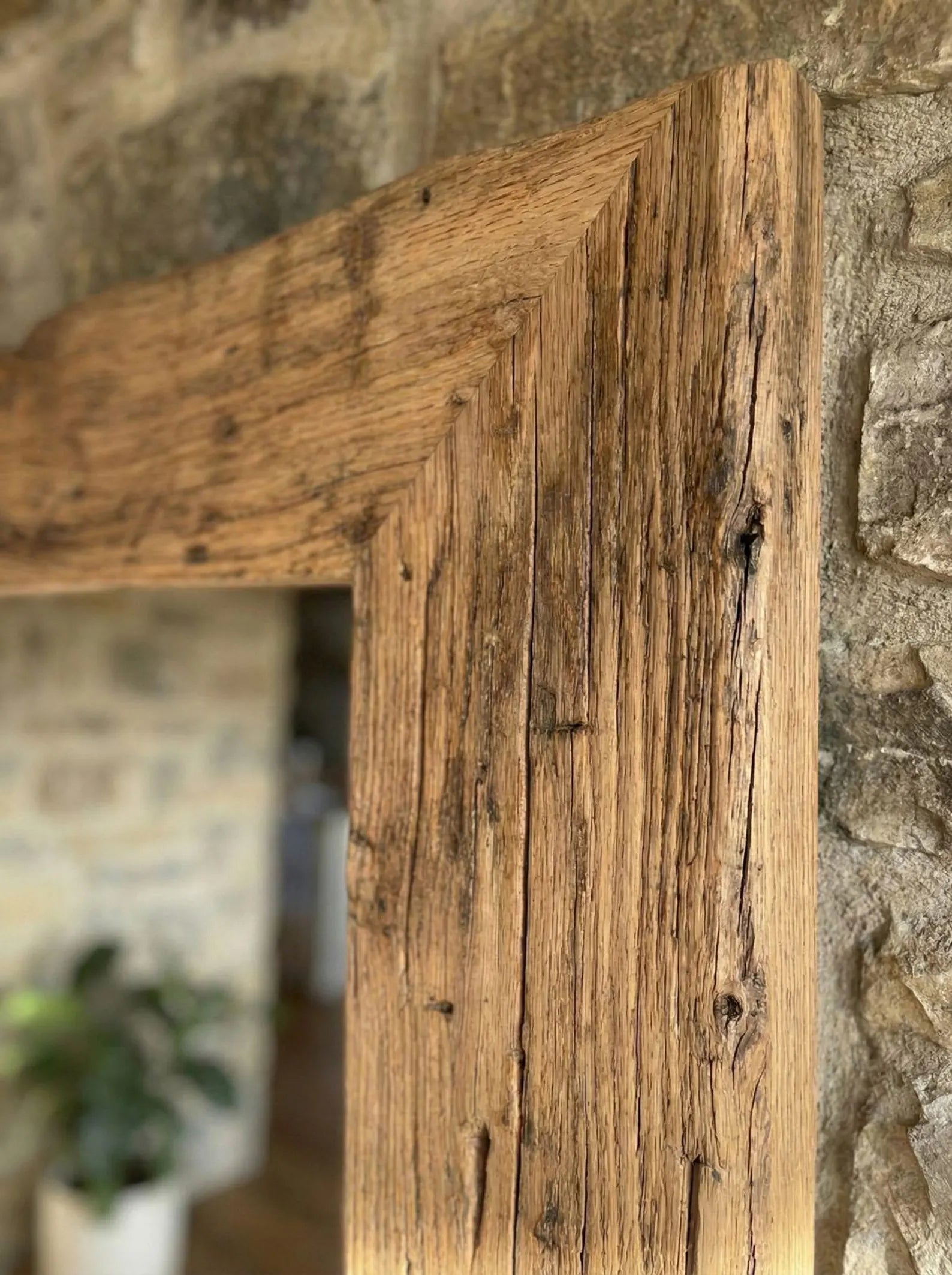 Reclaimed Wood Floor Mirror – Rustic Wood Large Mirror