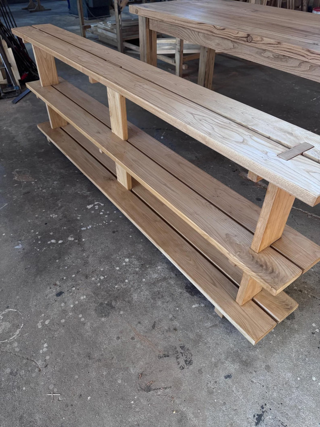 Reclaimed Wooden Shelving Unit With Three Shelves • Rustic Wood Shelf for Living Room