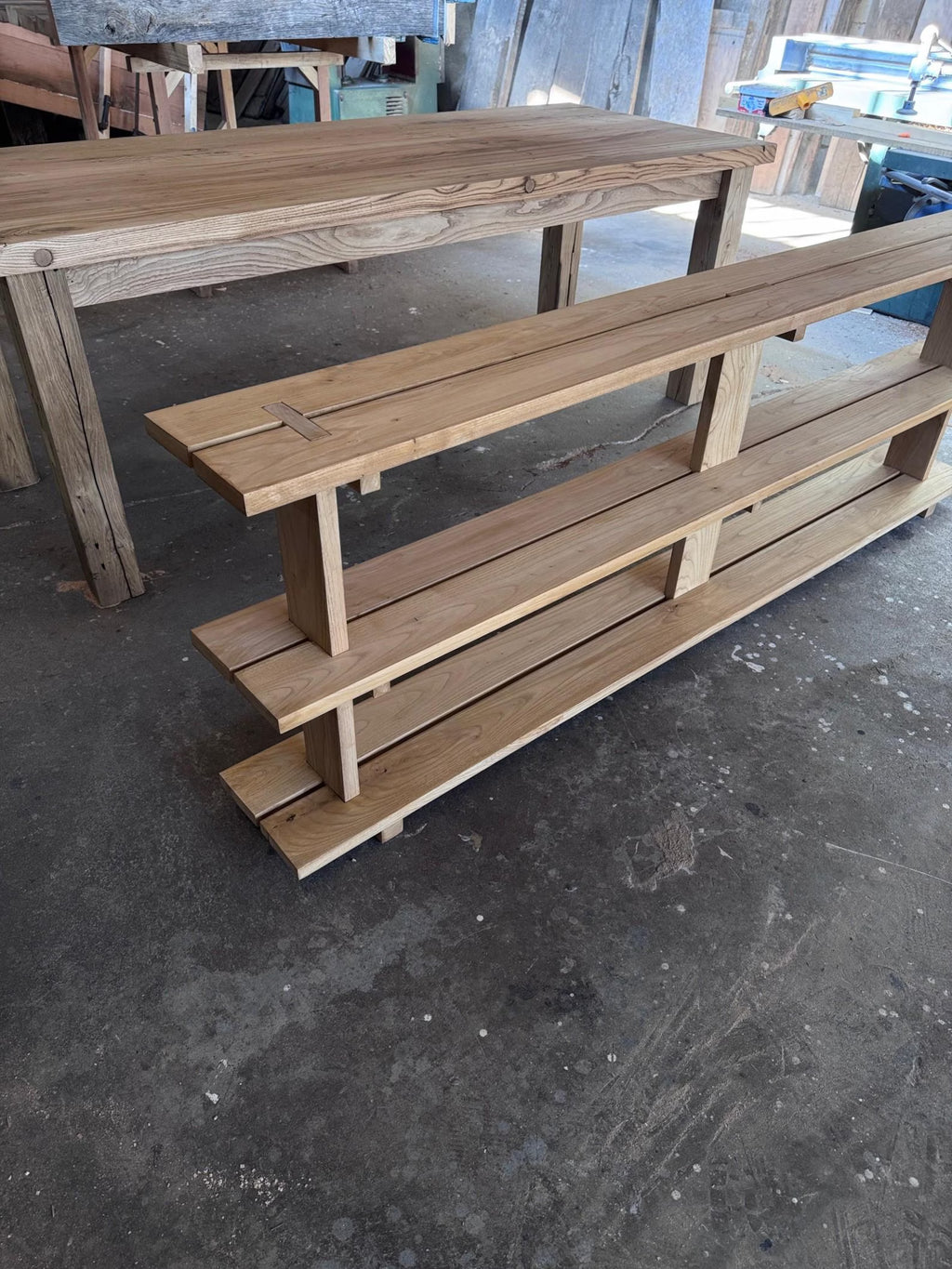 Reclaimed Wooden Shelving Unit With Three Shelves • Rustic Wood Shelf for Living Room