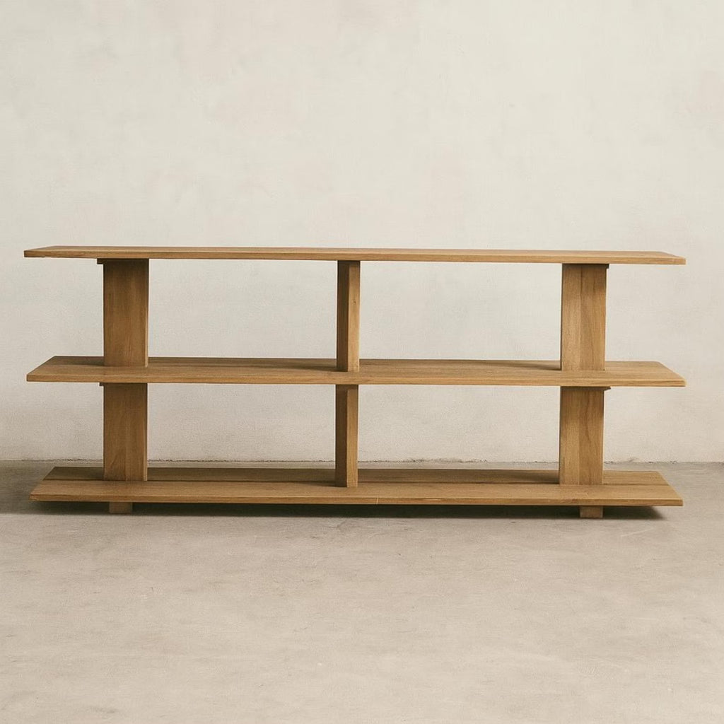 Reclaimed Wooden Shelving Unit With Three Shelves • Rustic Wood Shelf for Living Room
