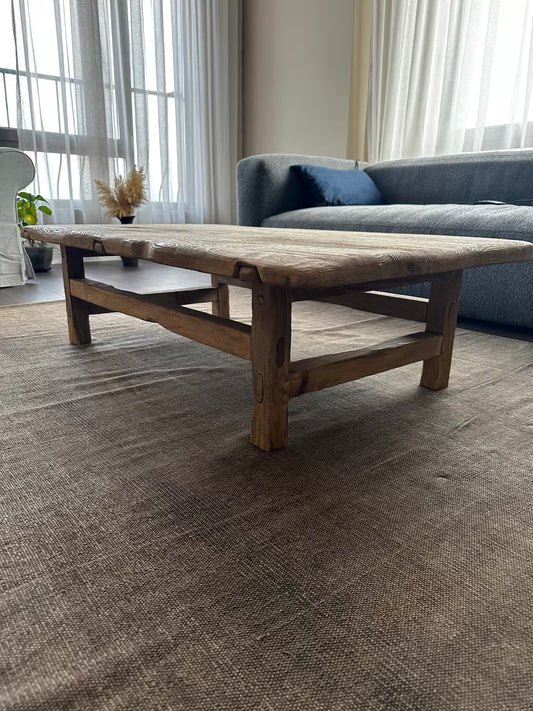 Rustic Large Coffee Table • Reclaimed Live Edge Wood • Handmade Furniture