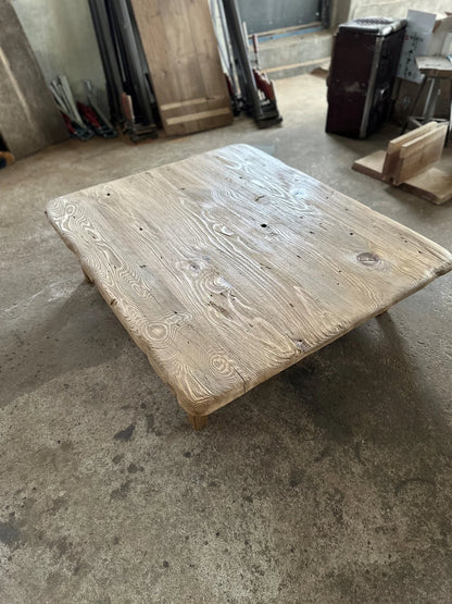 Reclaimed Square Coffee Table • Handmade Live Edge Wood Furniture