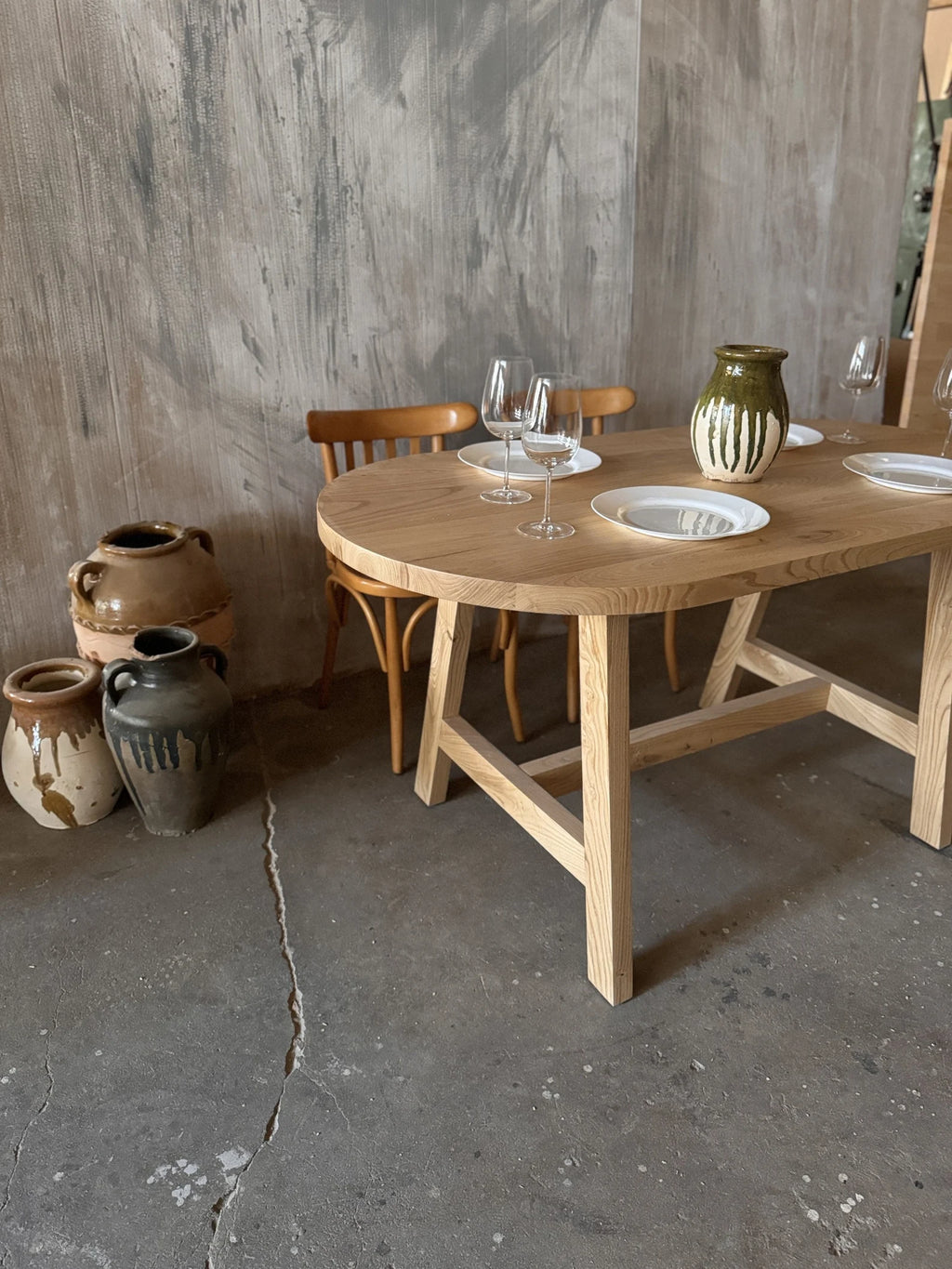 Oak Wood Dining Table • Handmade Farmhouse Dining Table