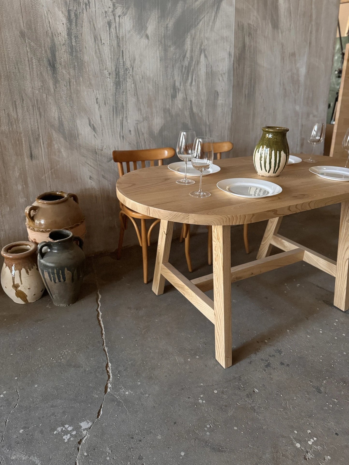 Oak Wood Dining Table • Handmade Farmhouse Dining Table