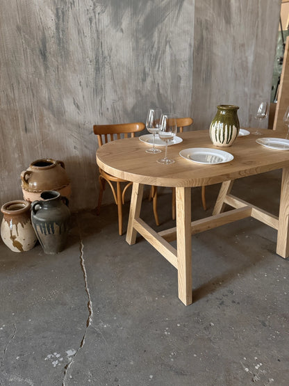 Oak Wood Dining Table • Handmade Farmhouse Dining Table