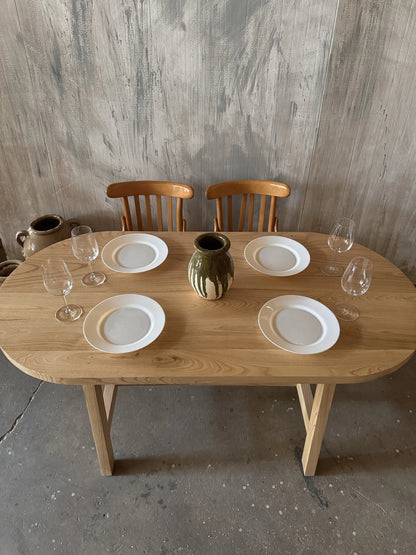 Oak Wood Dining Table • Handmade Farmhouse Dining Table