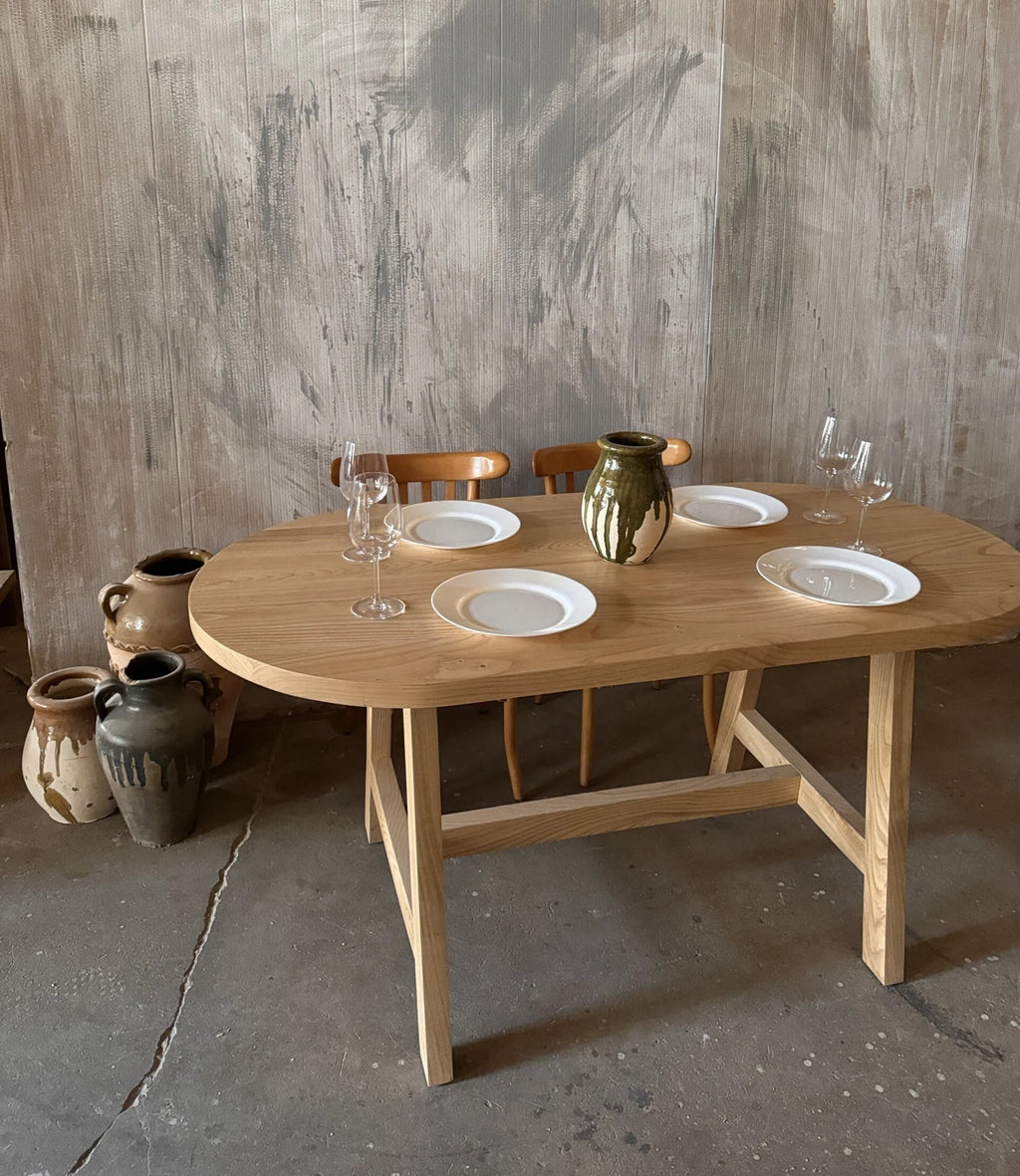 Oak Wood Dining Table • Handmade Farmhouse Dining Table