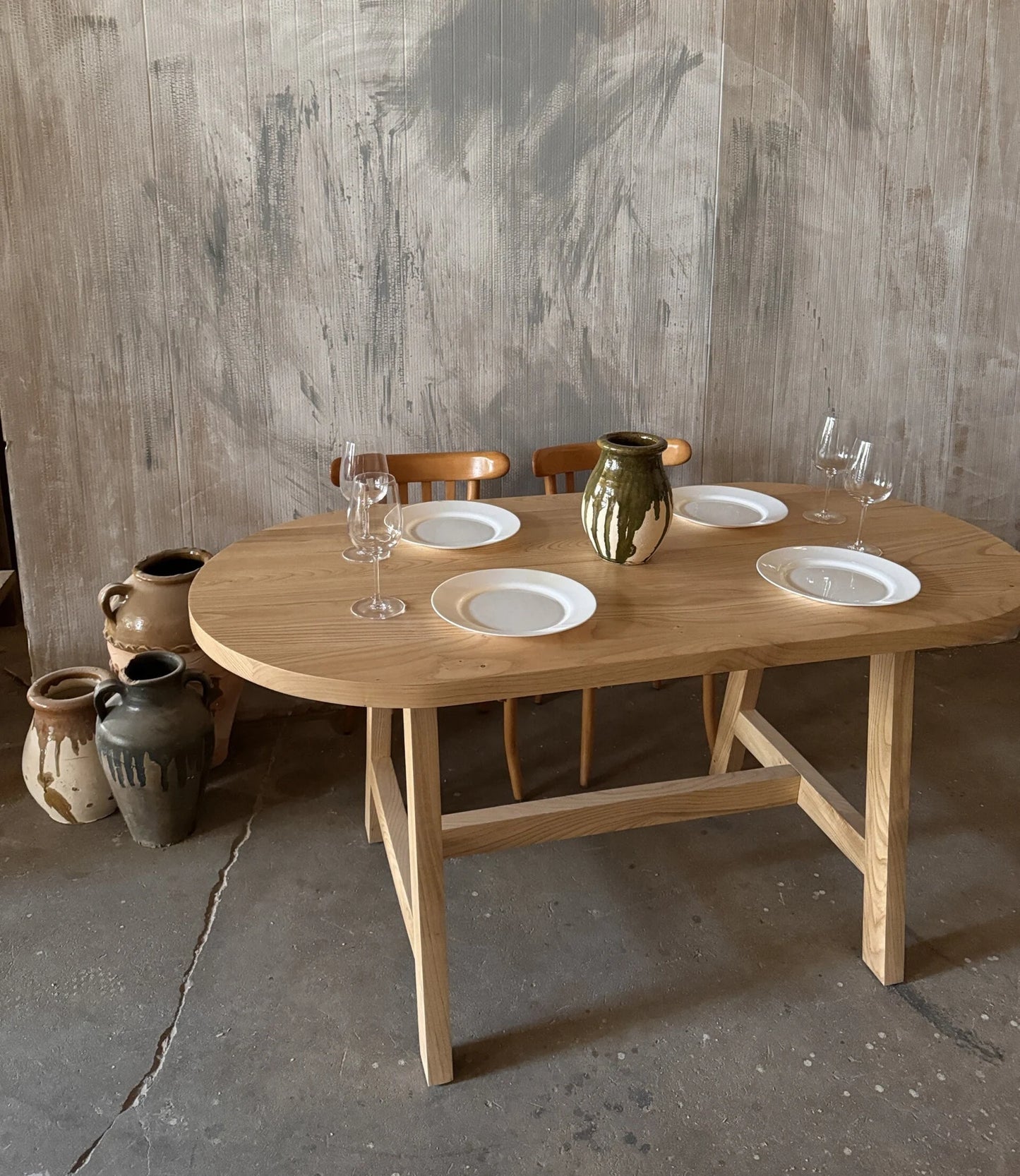Oak Wood Dining Table • Handmade Farmhouse Dining Table