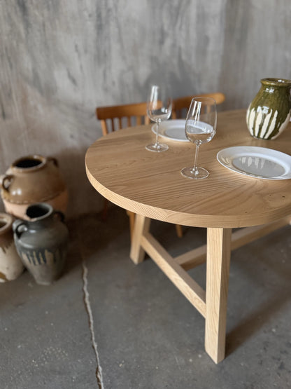Oak Wood Dining Table • Handmade Farmhouse Dining Table