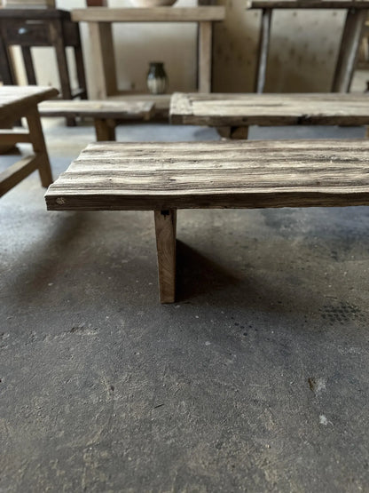 Rustic Low Oak Wood Coffee Table • Living Room Handmade Furniture
