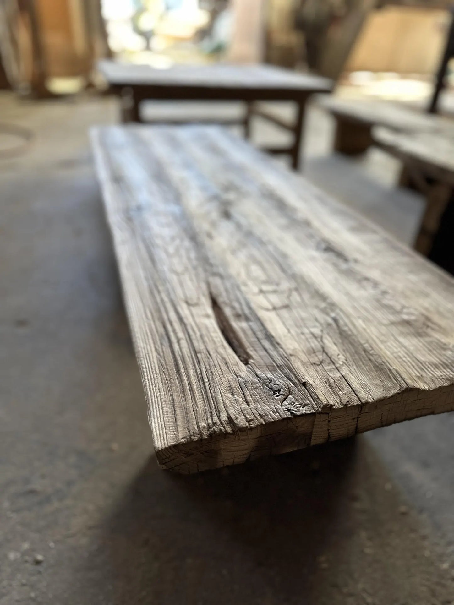 Rustic Low Oak Wood Coffee Table • Living Room Handmade Furniture