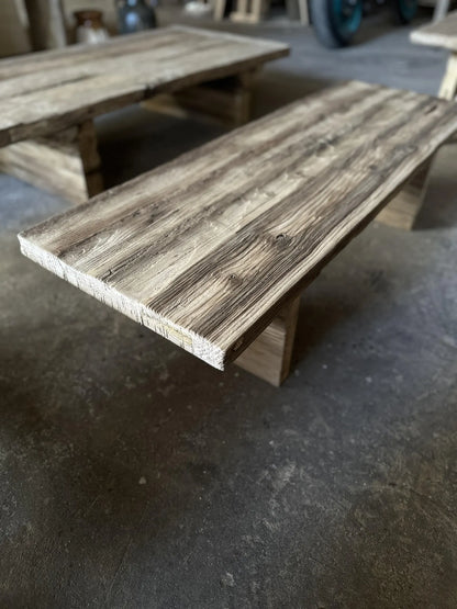 Rustic Low Oak Wood Coffee Table • Living Room Handmade Furniture