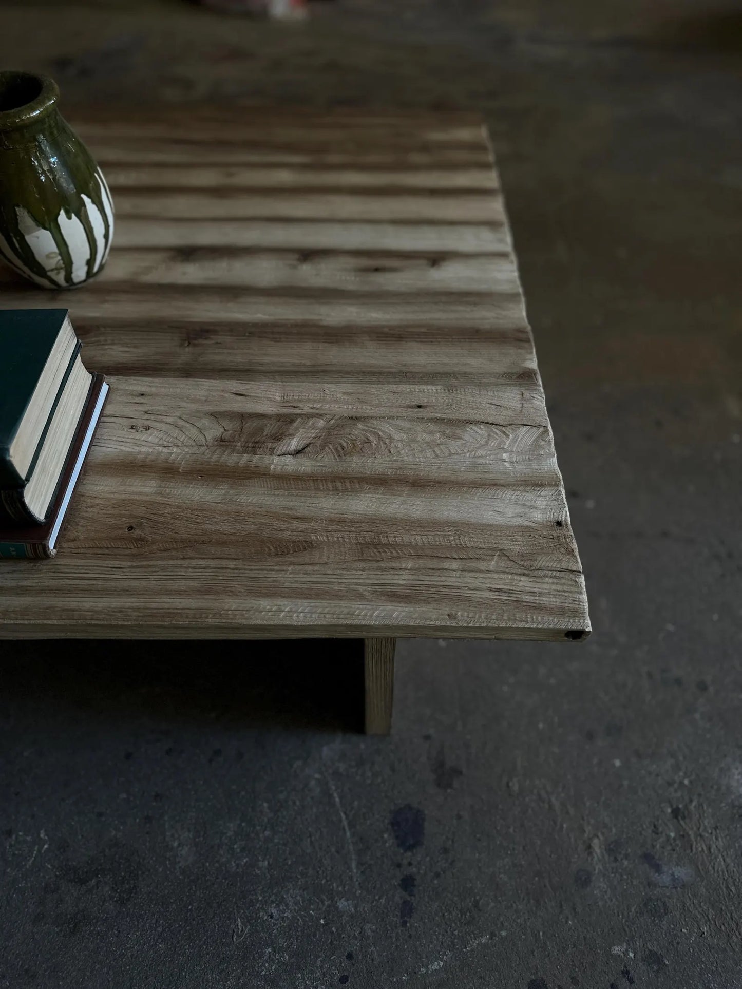 Rustic Reclaimed Low Oak Wood Coffee Table • Living Room Handmade Furniture