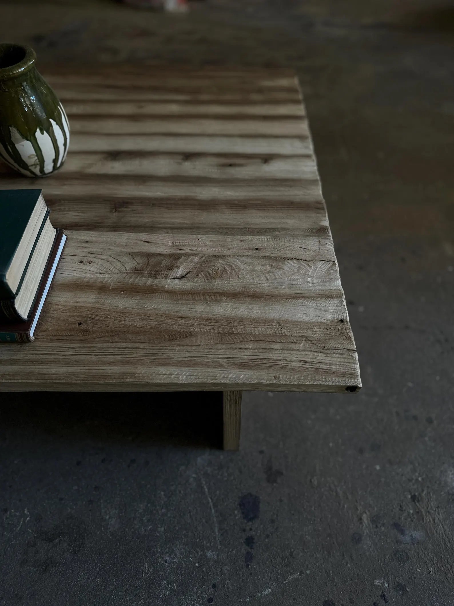 Rustic Reclaimed Low Oak Wood Coffee Table • Living Room Handmade Furniture