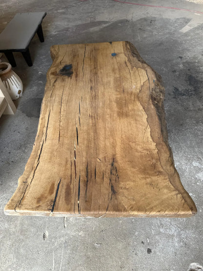 Live Edge Oak Wood Dining Table Top • Handmade Farmhouse CoffeeTable Top