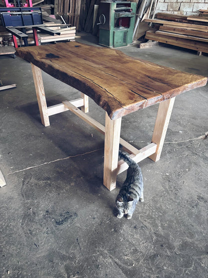Live Edge Oak Wood Dining Table Top • Handmade Farmhouse CoffeeTable Top