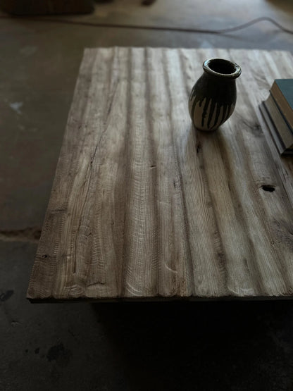 Rustic Reclaimed Low Oak Wood Coffee Table • Living Room Handmade Furniture