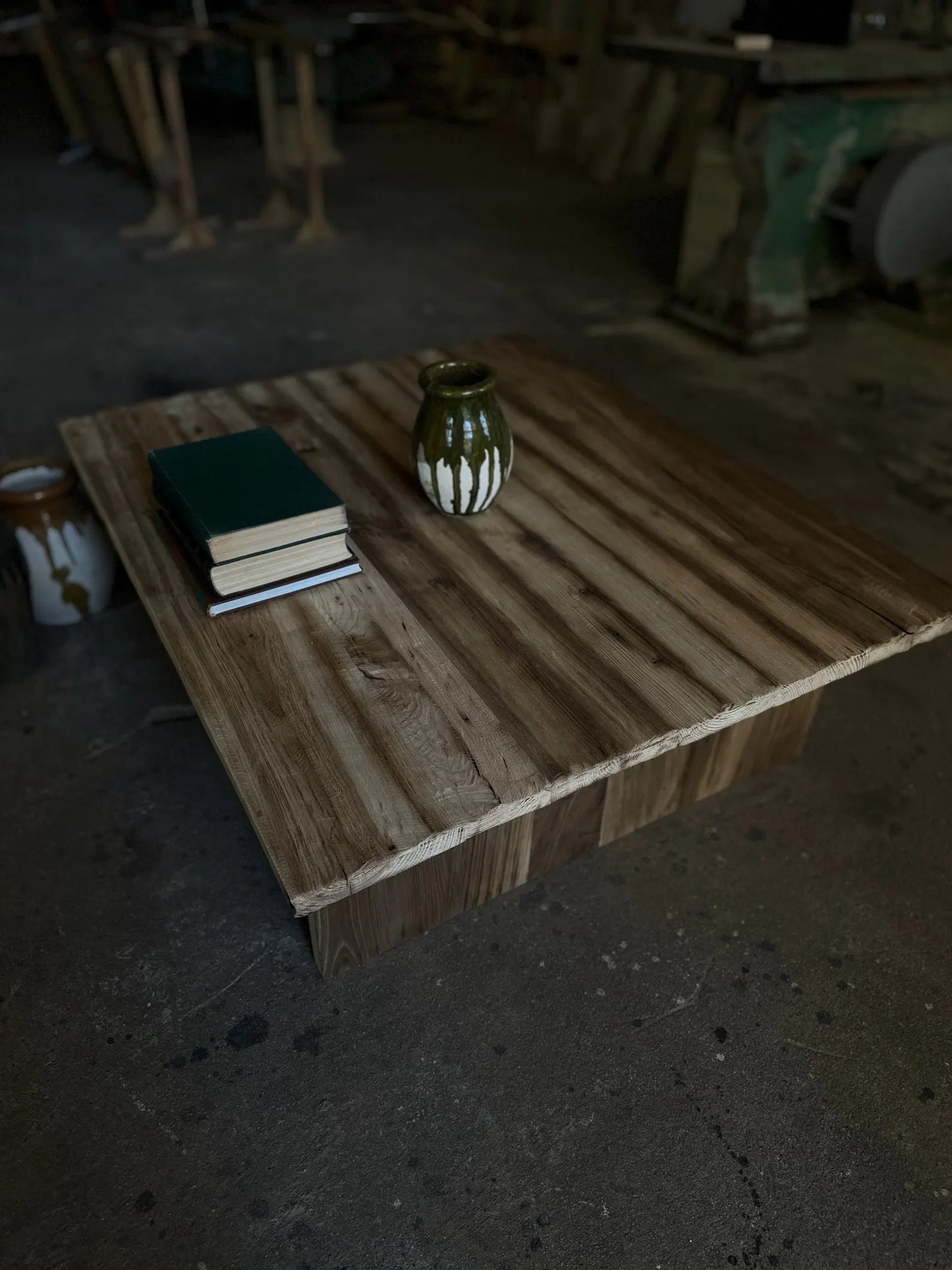 Rustic Reclaimed Low Oak Wood Coffee Table • Living Room Handmade Furniture