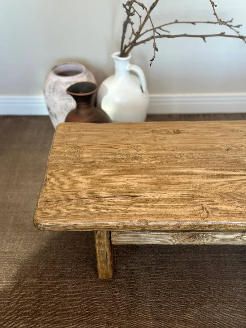 Unique Rustic Chestnut Coffee Table • Reclaimed Live Edge Handmade Furniture