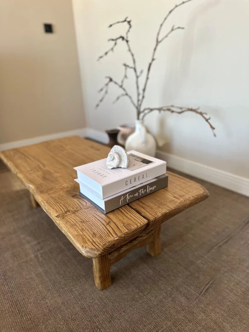 Unique Rustic Chestnut Coffee Table • Reclaimed Live Edge Handmade Furniture