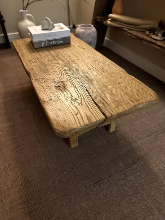 Unique Rustic Chestnut Coffee Table • Reclaimed Live Edge Handmade Furniture