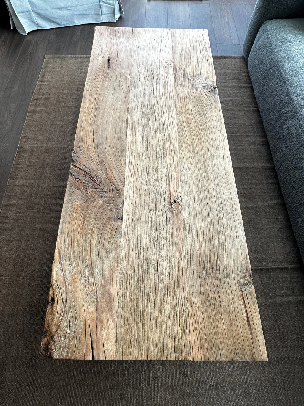 Unique Rustic Large Coffee Table • Reclaimed Live Edge Handmade Furniture