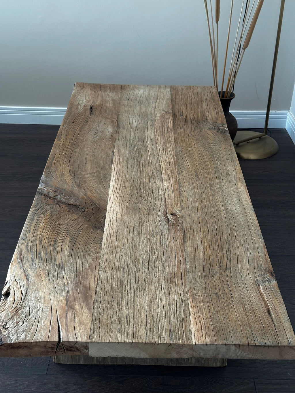 Rustic Large Coffee Table • Reclaimed Live Edge Wood • Handmade Furniture