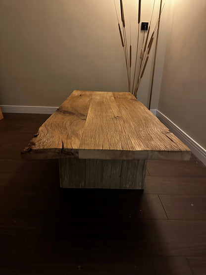 Unique Rustic Large Coffee Table • Reclaimed Live Edge Handmade Furniture