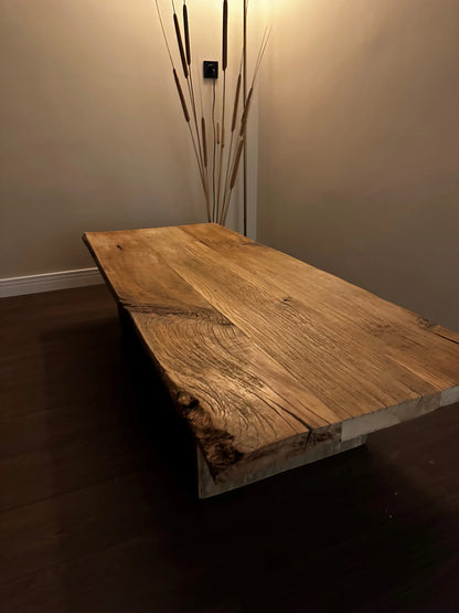 Unique Rustic Large Coffee Table • Reclaimed Live Edge Handmade Furniture
