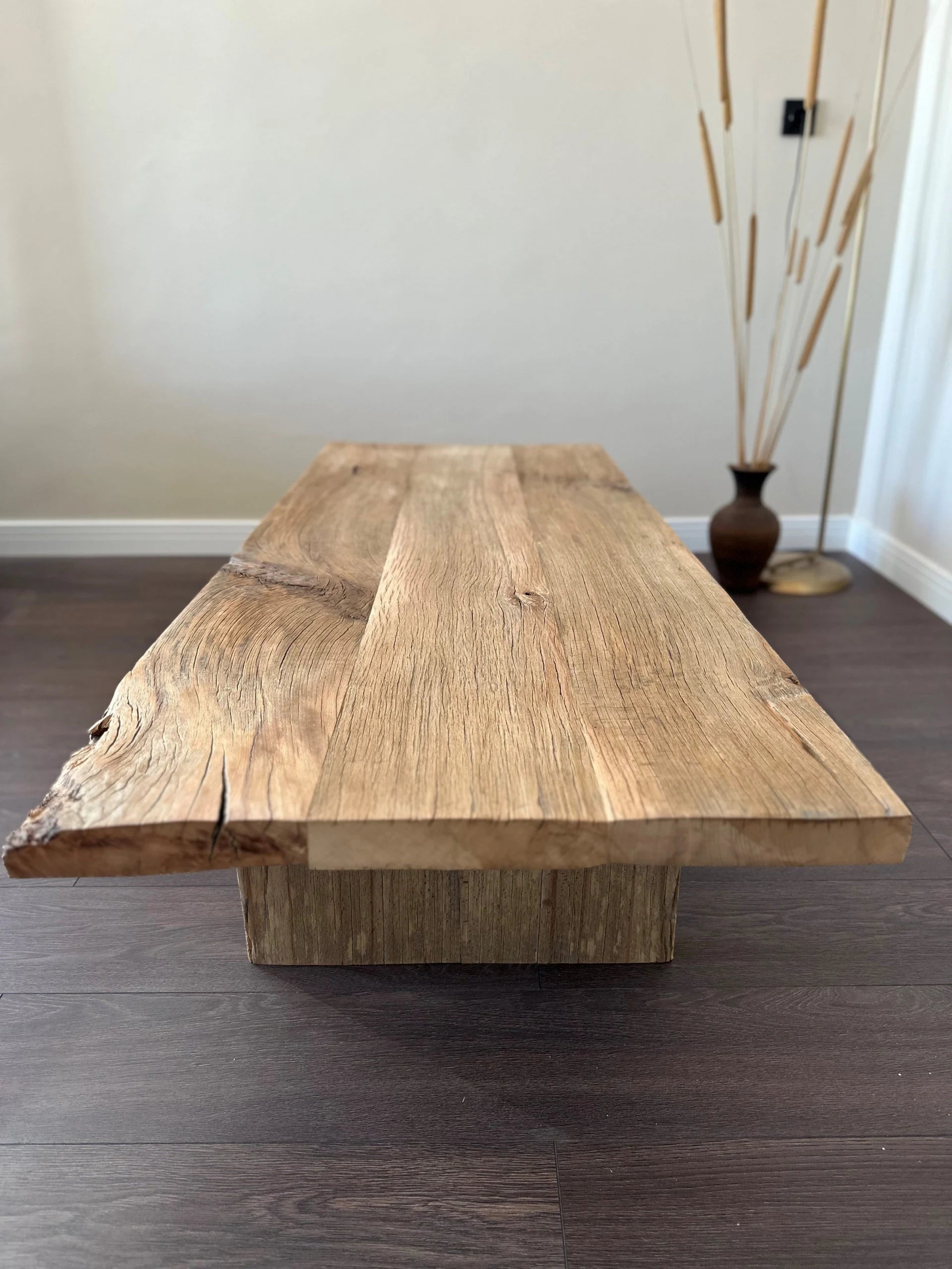 Rustic Large Coffee Table • Reclaimed Live Edge Wood • Handmade Furniture
