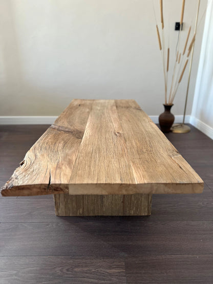 Unique Rustic Large Coffee Table • Reclaimed Live Edge Handmade Furniture