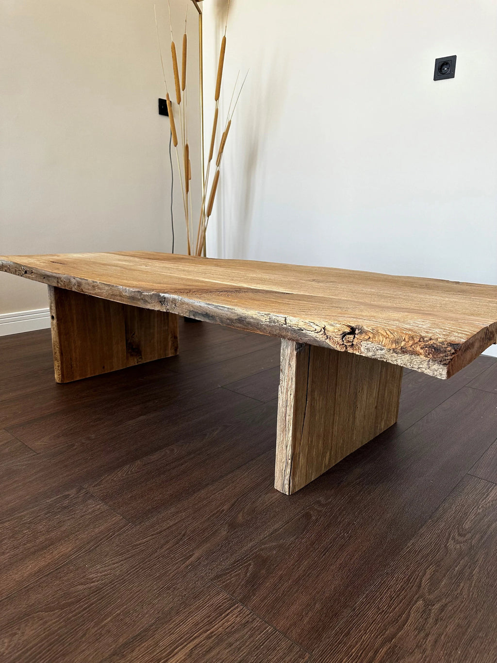 Rustic Large Coffee Table • Reclaimed Live Edge Wood • Handmade Furniture