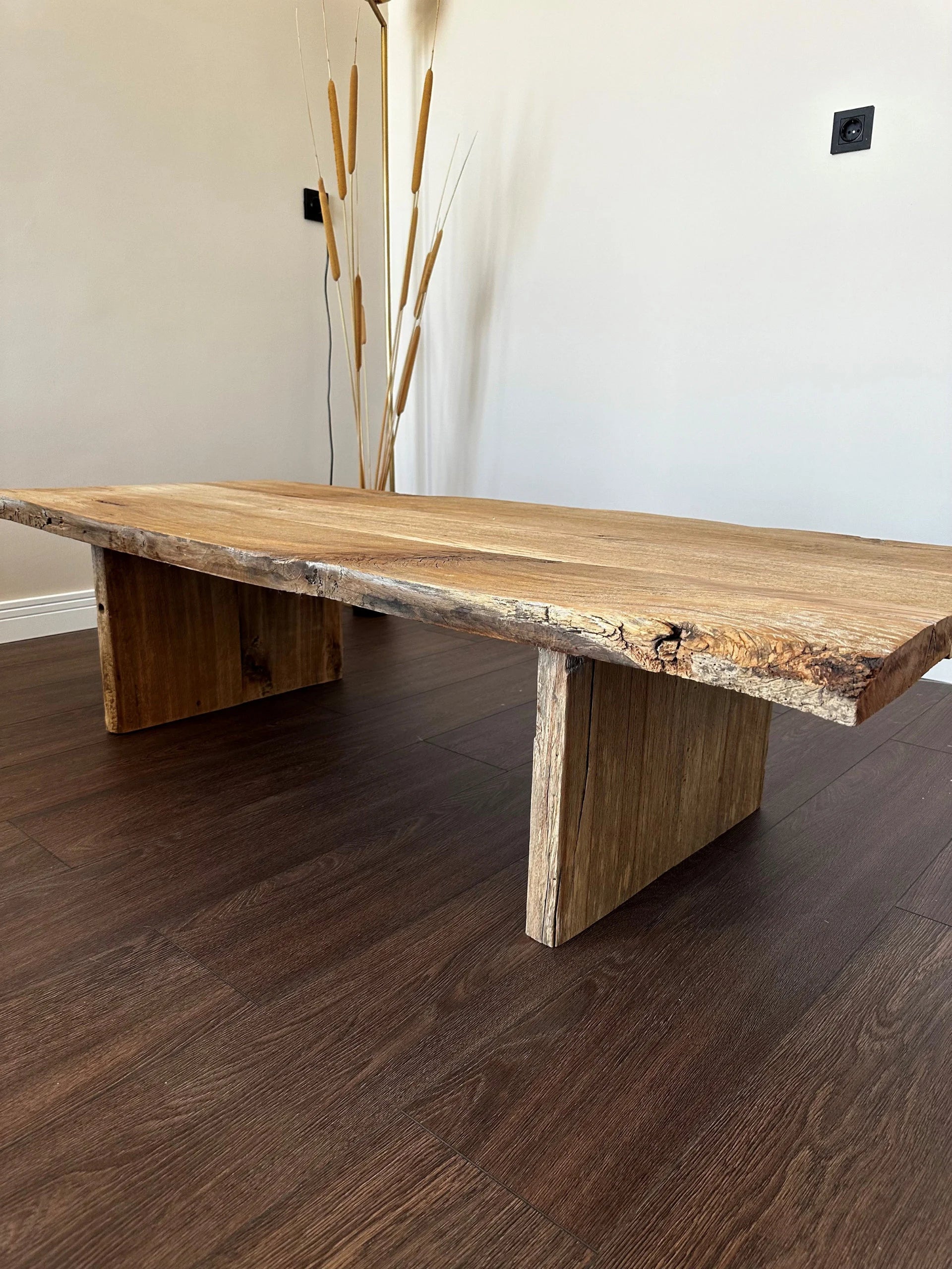 Rustic Large Coffee Table • Reclaimed Live Edge Wood • Handmade Furniture