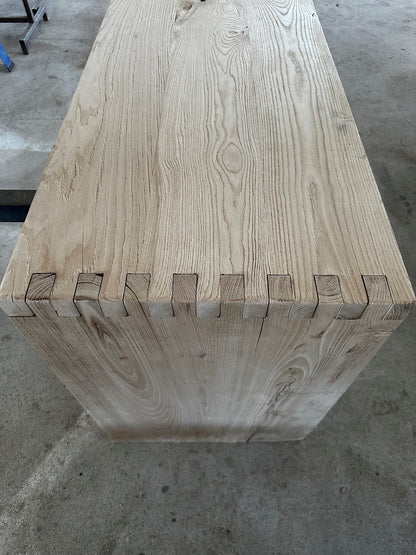 Narrow Entryway Live Edge Console Table  •  Handmade Farmhouse Reclaimed Oak Wood Furniture