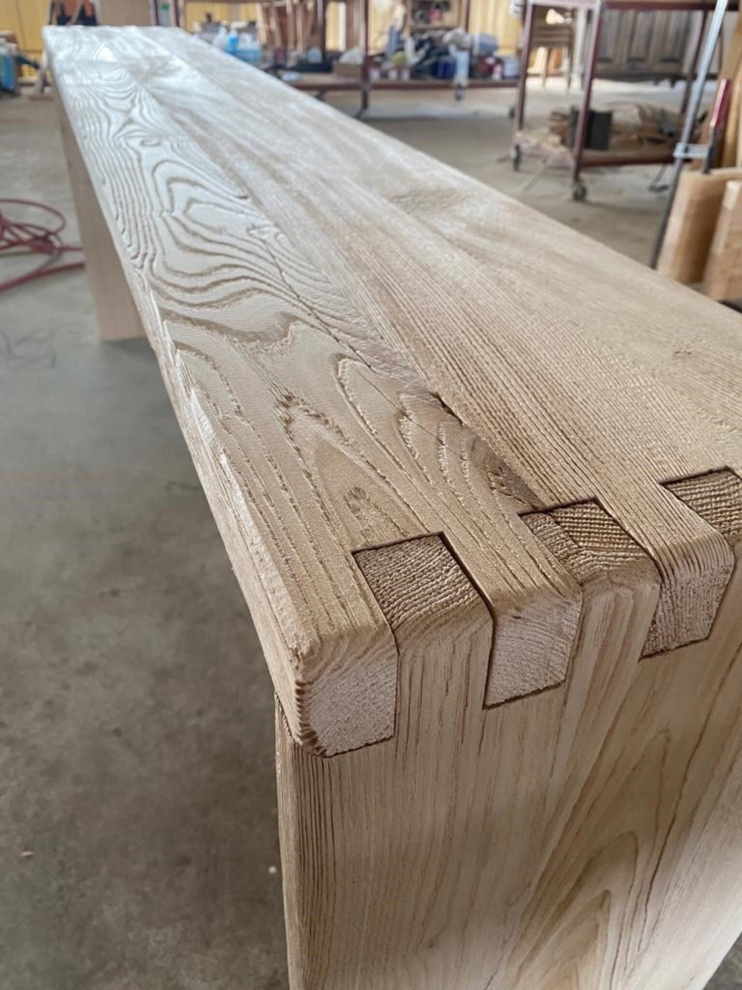 Narrow Entryway Live Edge Console Table  •  Handmade Farmhouse Reclaimed Oak Wood Furniture