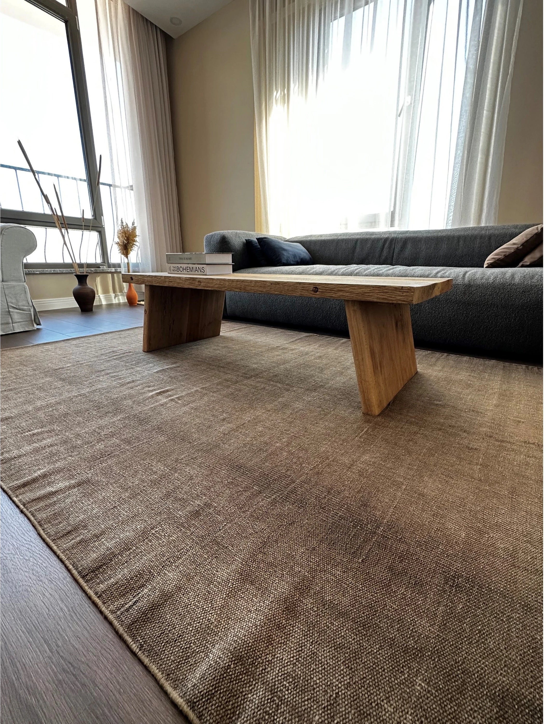 Rustic Large Coffee Table • Reclaimed Live Edge Wood • Handmade Furniture