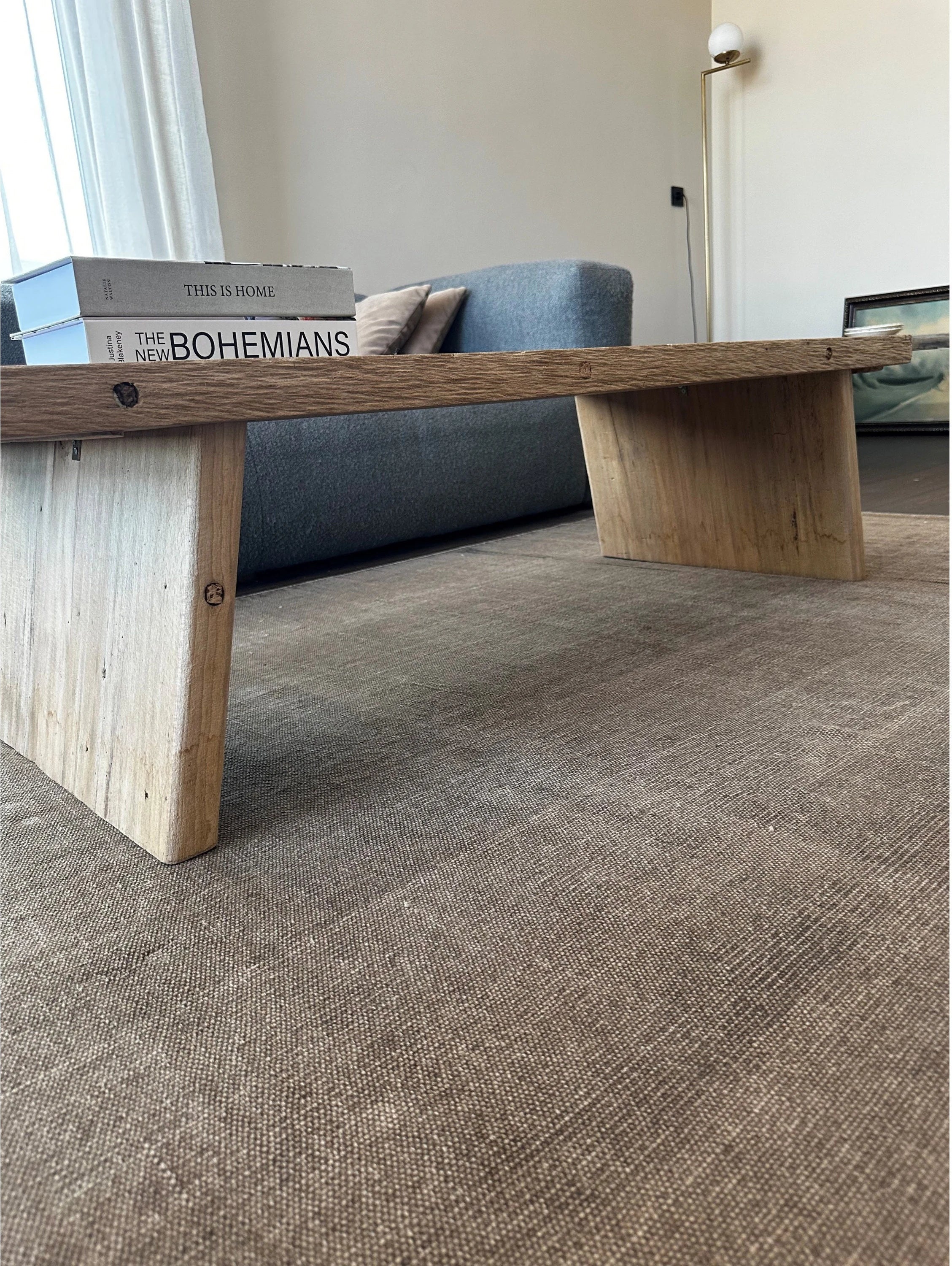 Rustic Large Coffee Table • Reclaimed Live Edge Wood • Handmade Furniture