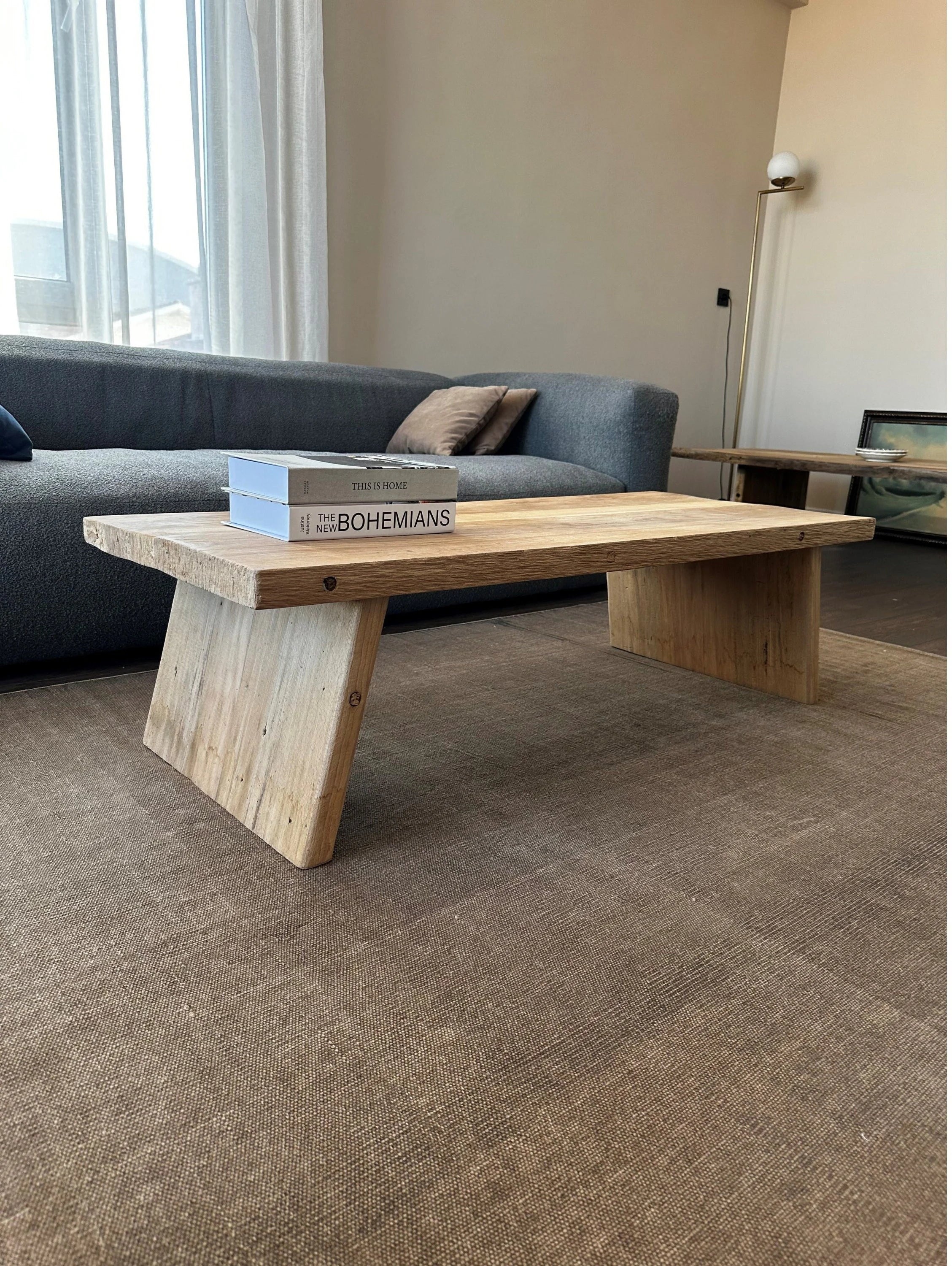 Rustic Large Coffee Table • Reclaimed Live Edge Wood • Handmade Furniture