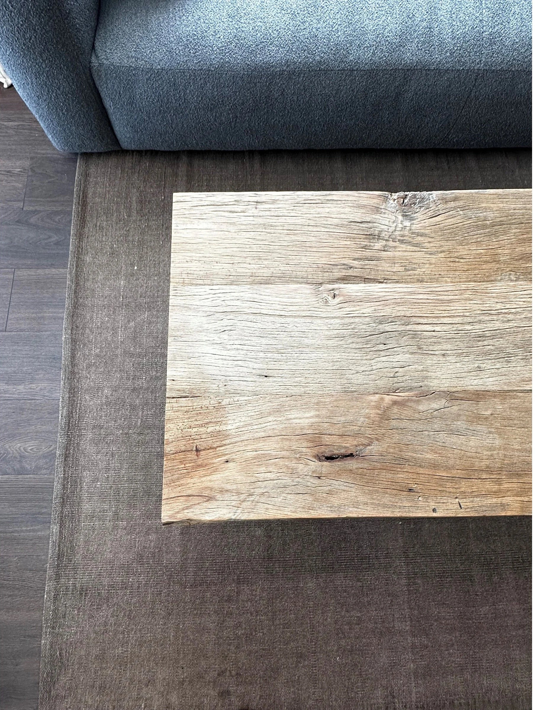 Rustic Large Coffee Table • Reclaimed Live Edge Wood • Handmade Furniture