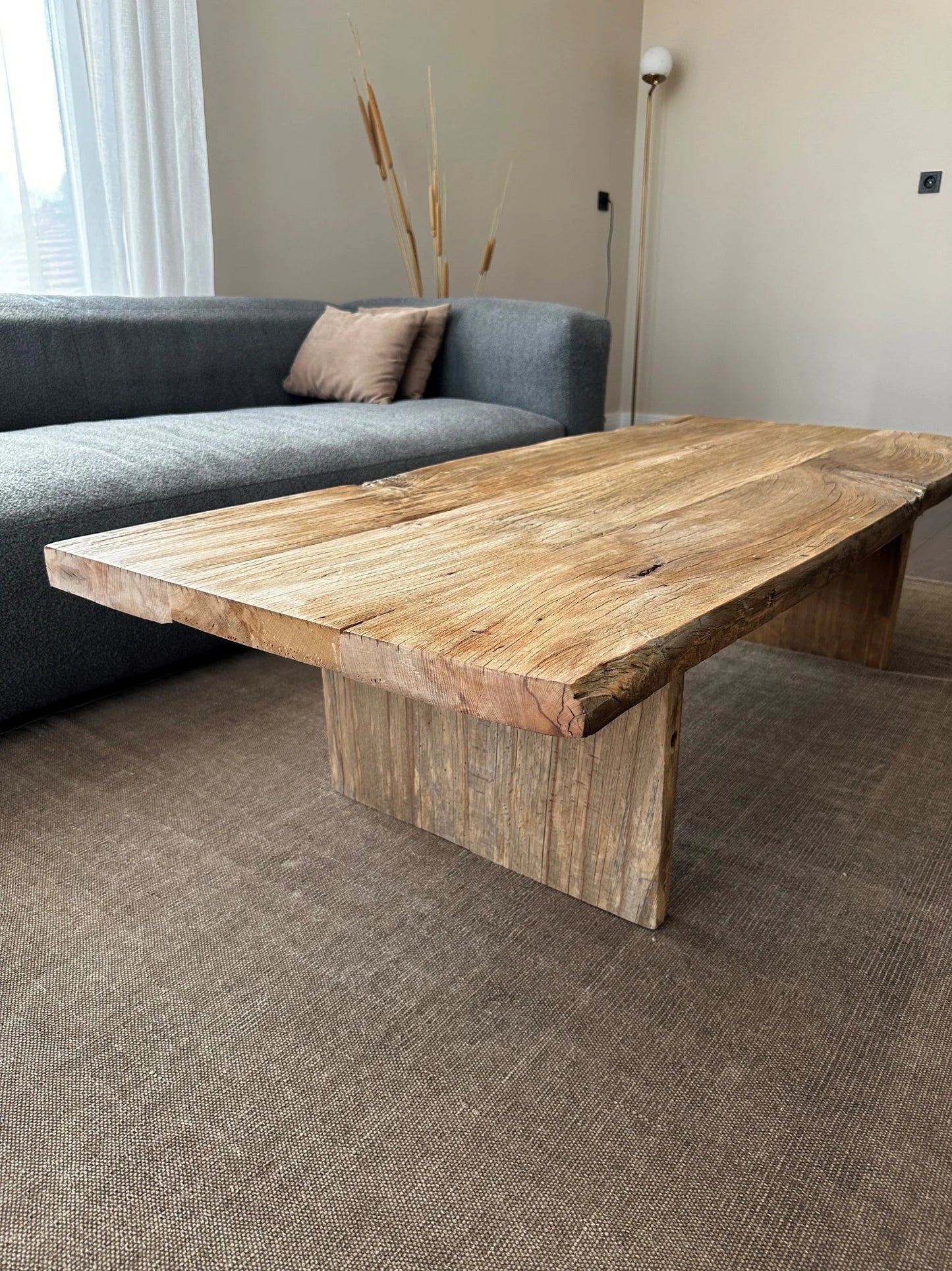 Unique Rustic Large Coffee Table • Reclaimed Live Edge Handmade Furniture
