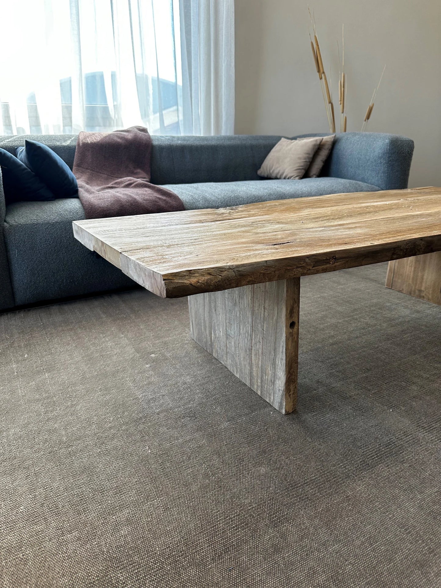 Rustic Large Coffee Table • Reclaimed Live Edge Wood • Handmade Furniture