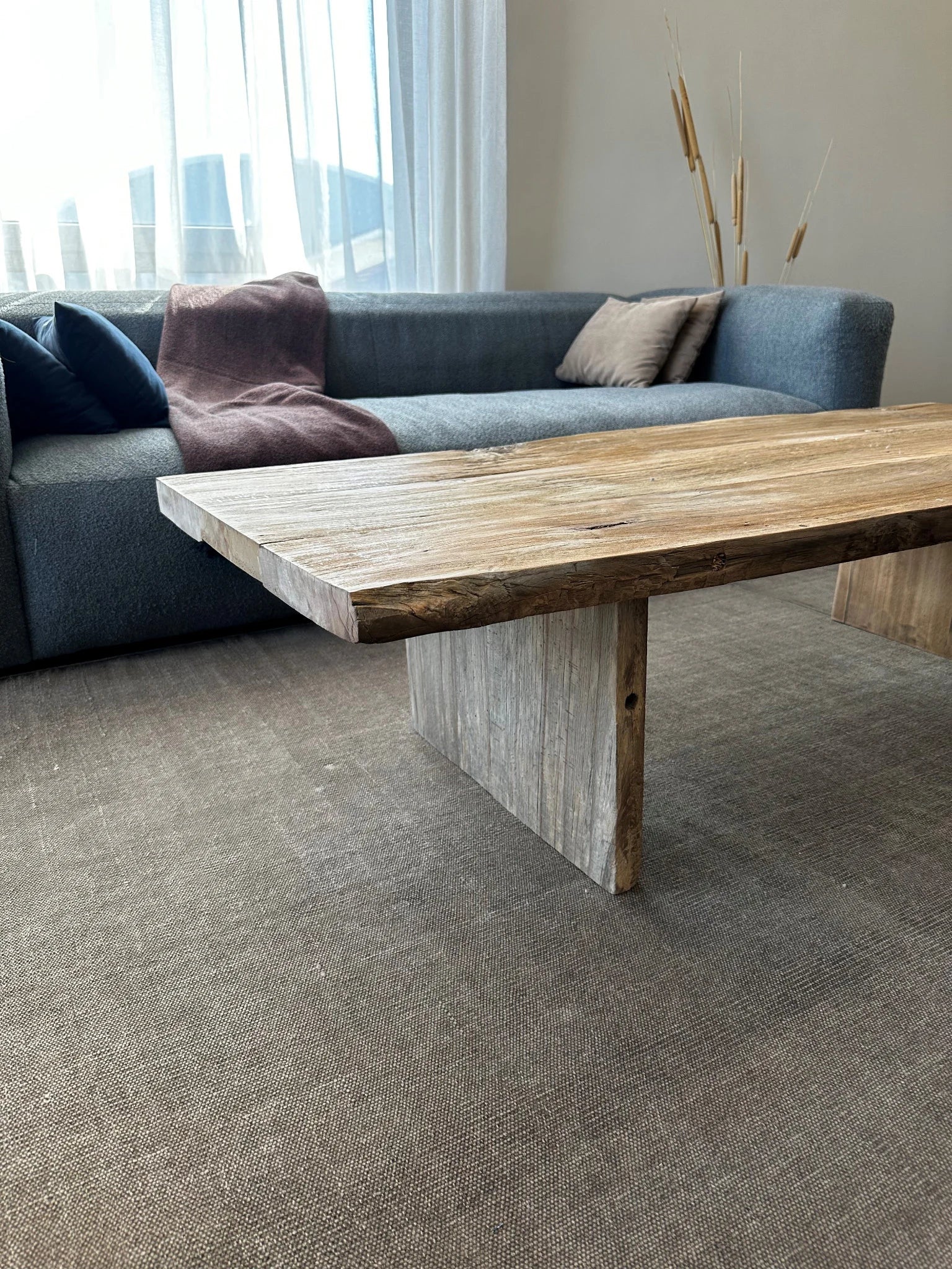 Rustic Large Coffee Table • Reclaimed Live Edge Wood • Handmade Furniture