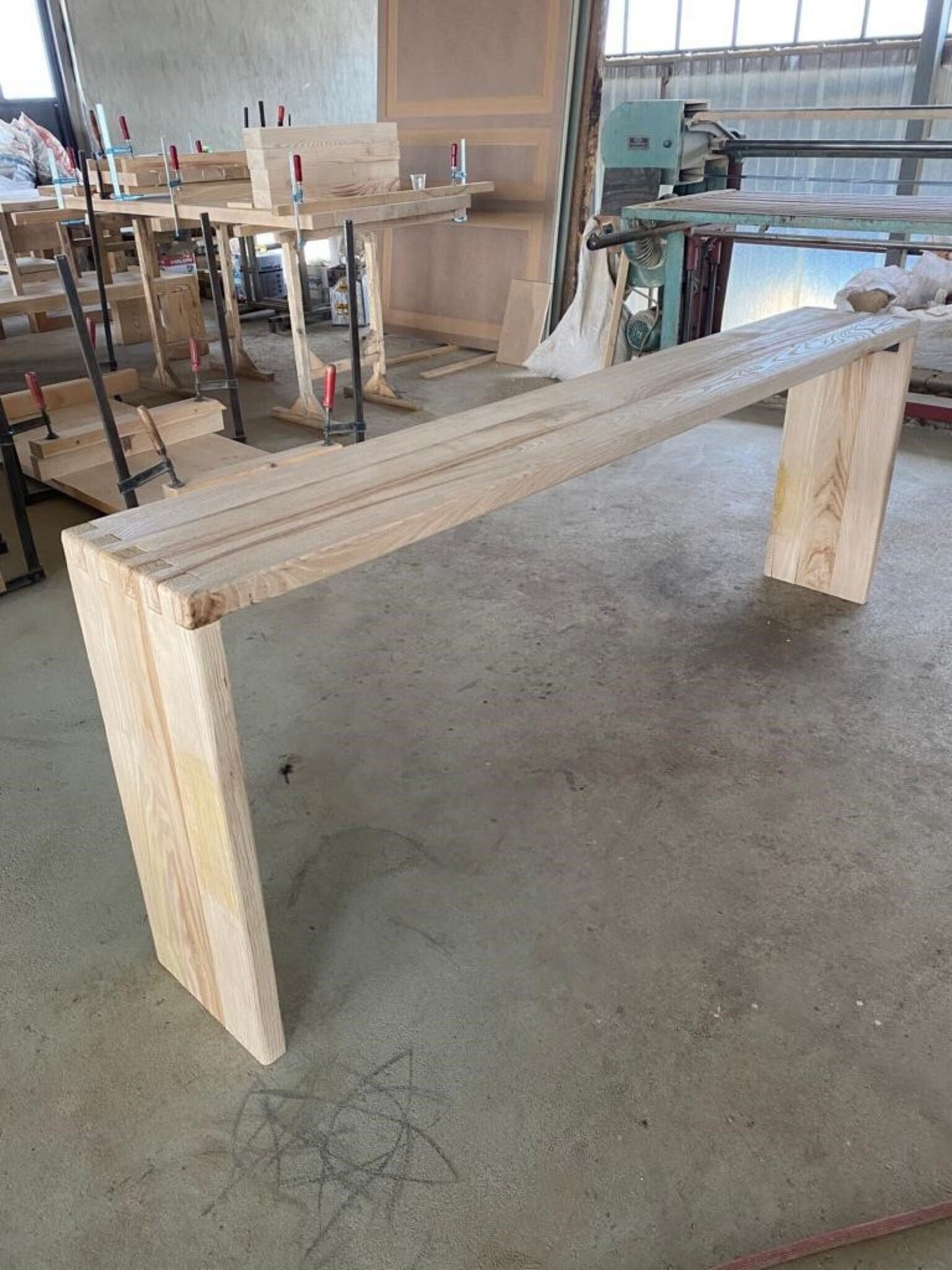 Narrow Entryway Live Edge Console Table  •  Handmade Farmhouse Reclaimed Oak Wood Furniture